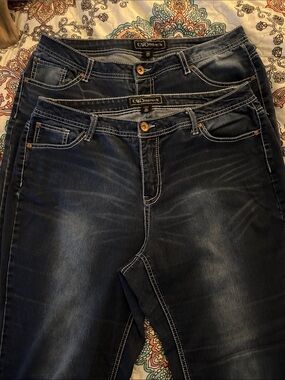 Cato Women's Skinny Jeans in Dark Blue Wash